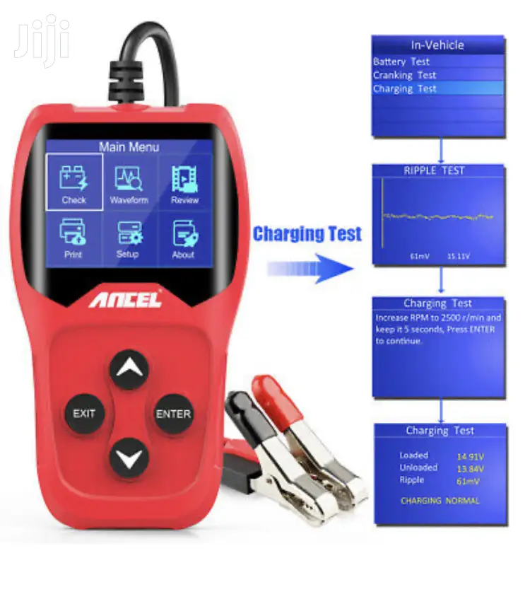 Professional Car Battery, Alternator And Charging System Tester