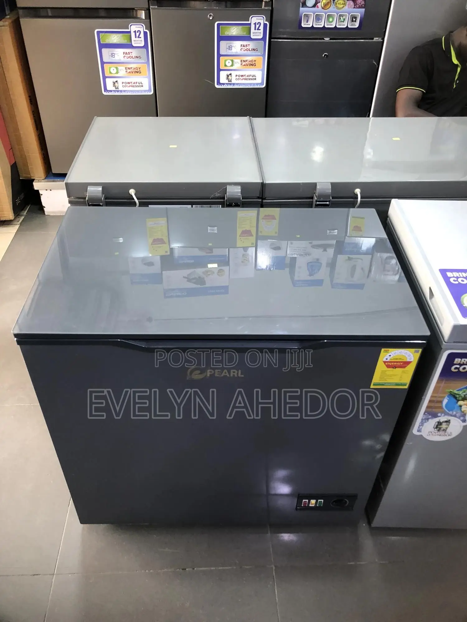 Stainless Glass Top Pearl Chest Freezer 188 Liters Availabl