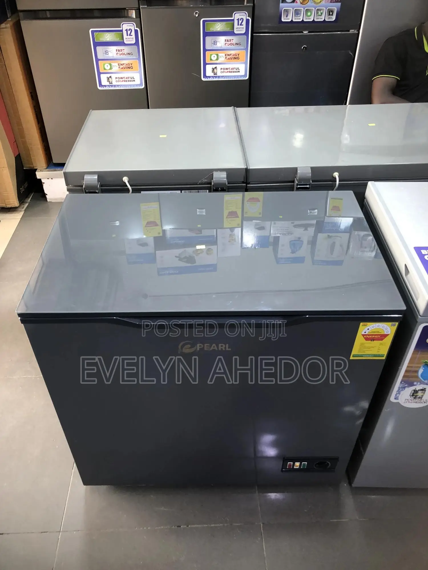 Stainless Glass Top Pearl Chest Freezer 188 Liters Availabl