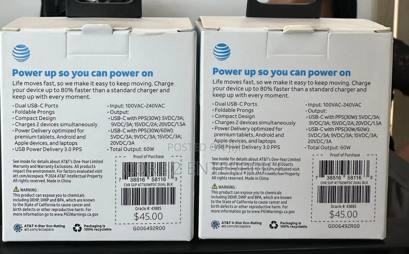 At T 60w Dual Usb-C Wall Charger