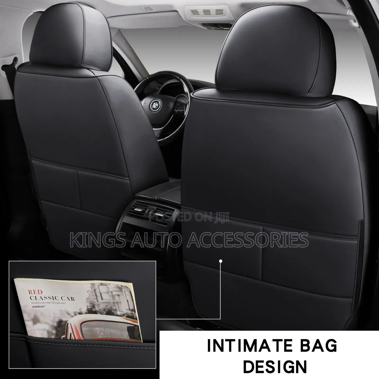 High Quality Black Leather Car Seat Cover