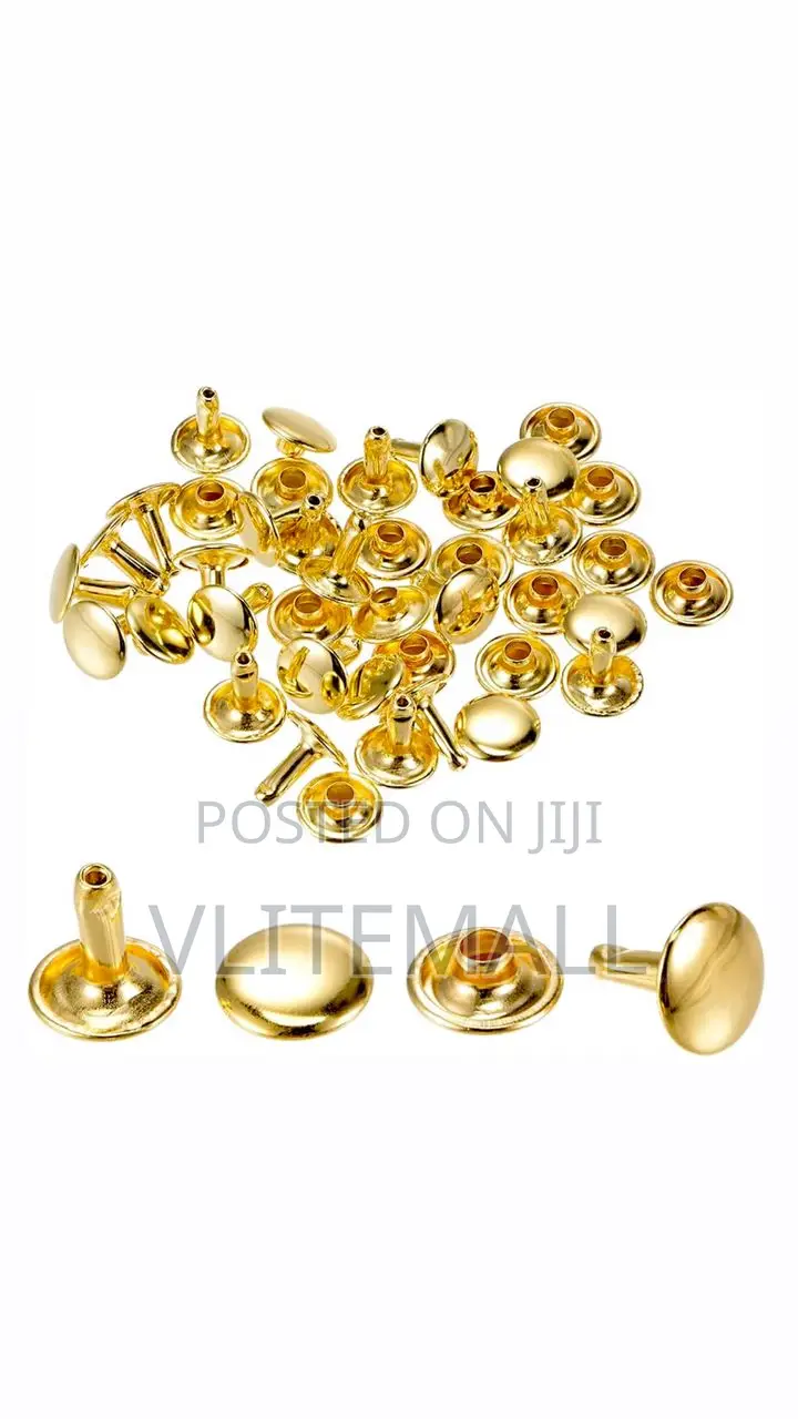9*9 Gold Double Cap Brass Rivet
