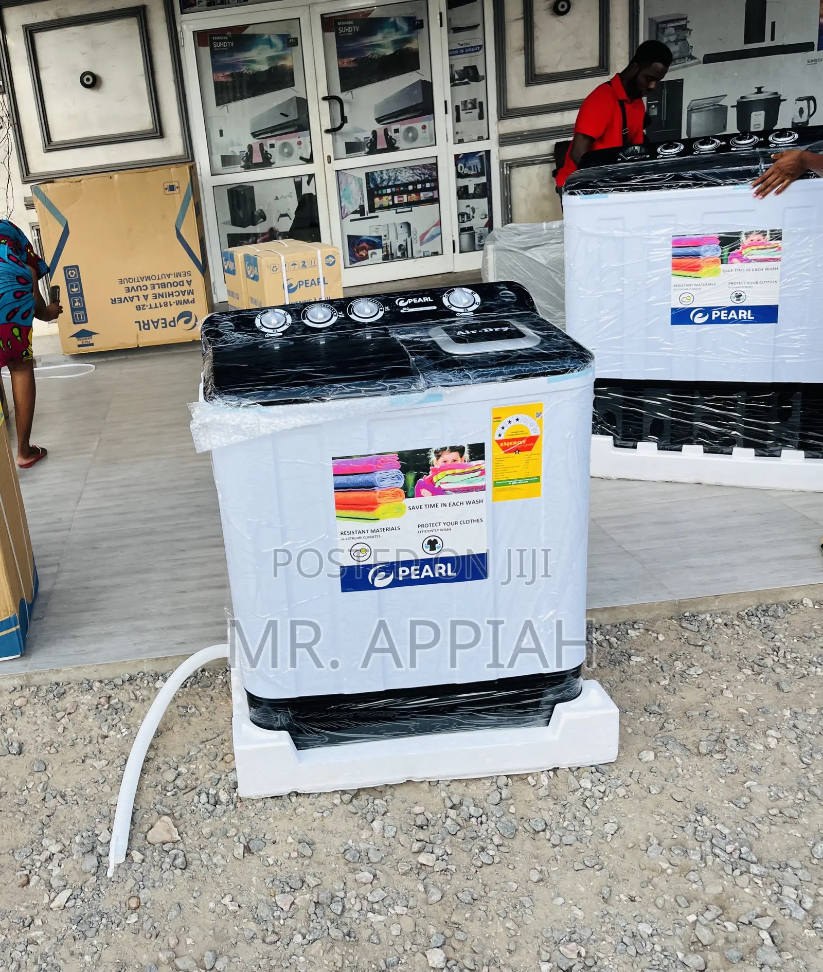 Top Load Electric Pearl Washing Machine With Spin Dry.