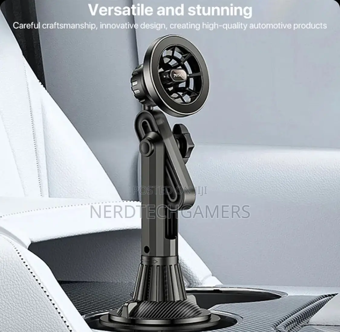 Magnetic Car Cup Holder for iPhone 12 to 15, Adjustable