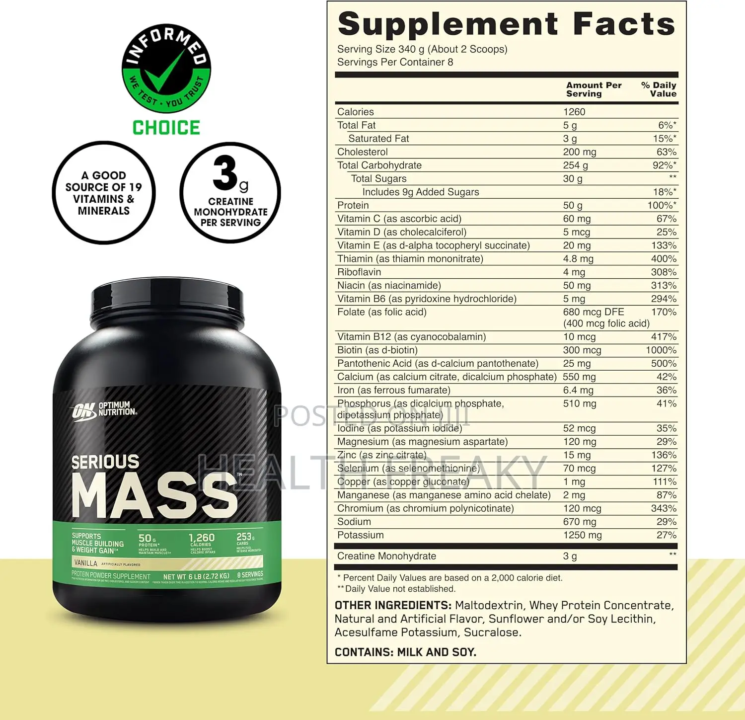 Protein Serious Mass Gainer Weight Gainer Creatine 6lb