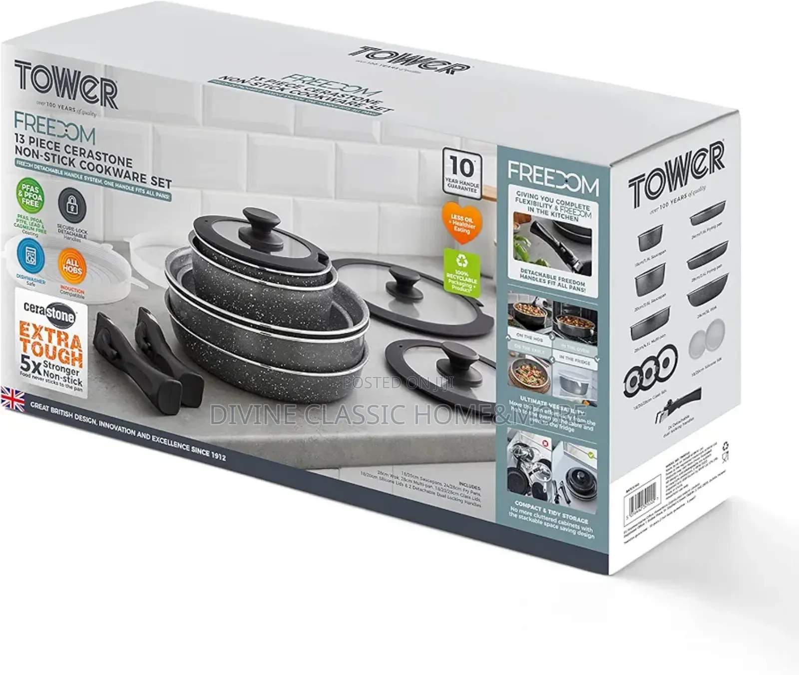 Tower Freedom 13pcs Cerastone Nonstick Cookware Set