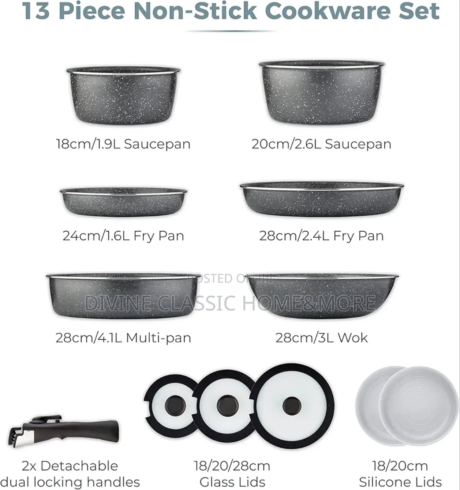 Tower Freedom 13pcs Cerastone Nonstick Cookware Set
