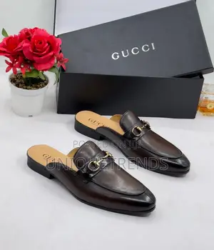 Executive Gucci Leather Half Shoes (Black Brown)
