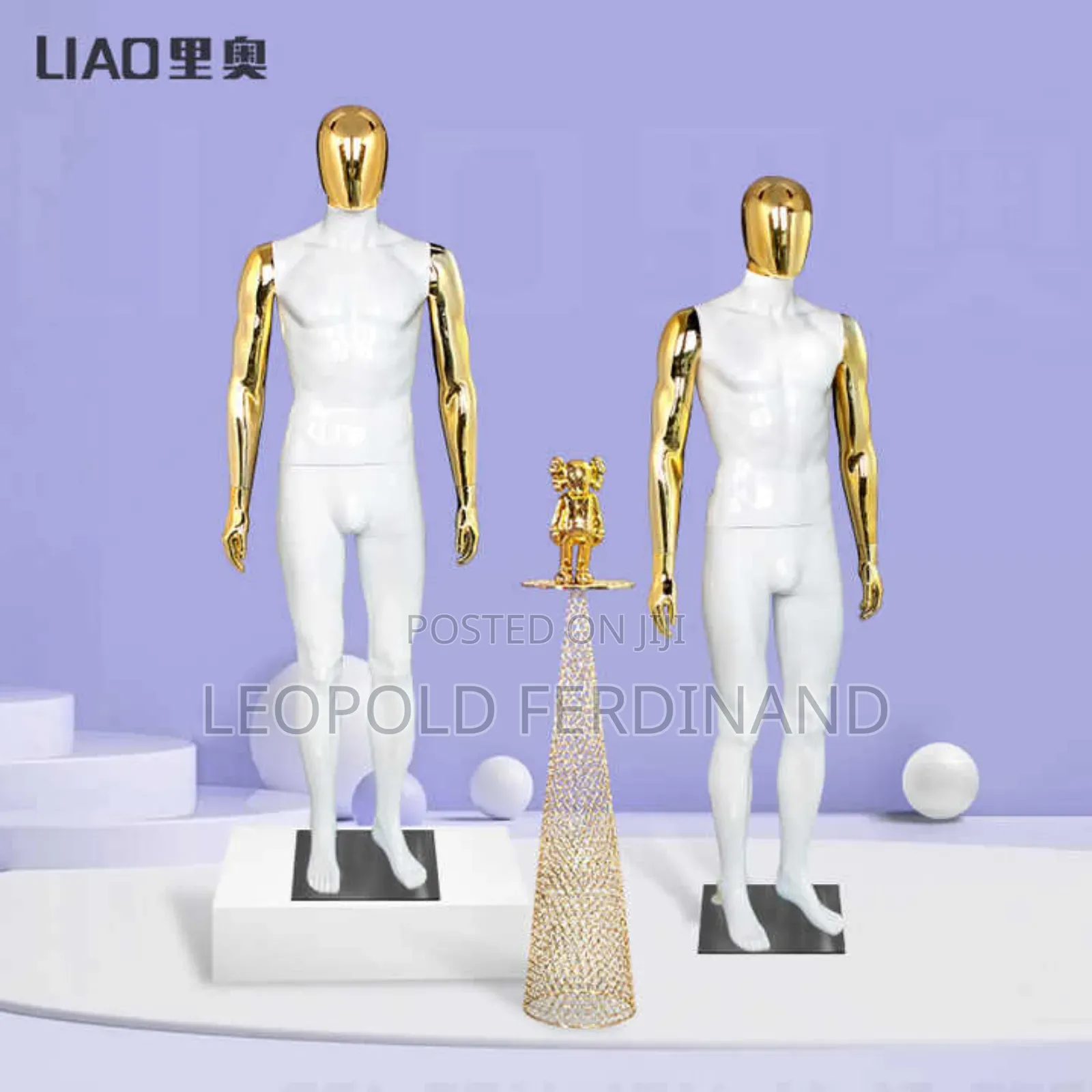 White Mannequin, Gold Head and Hamds