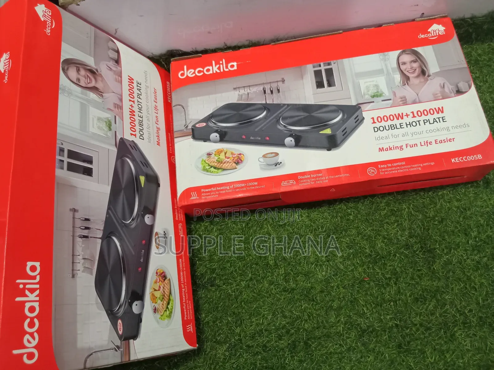 Lifetime 1000w+1000w Decakila Double Hot Plate Energy Set