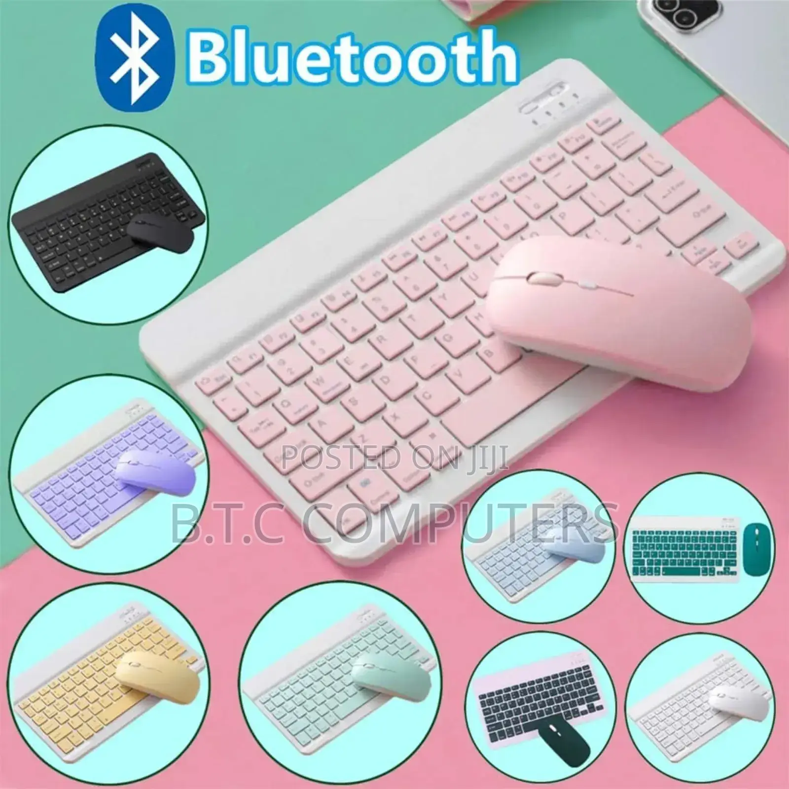 Bluetooth Keyboard and Mouse Multicolor 3d