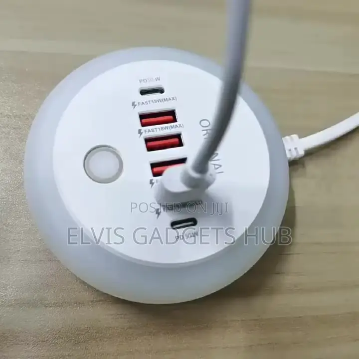 Pd50w Plug-in Charger 4usb Port +2type-C