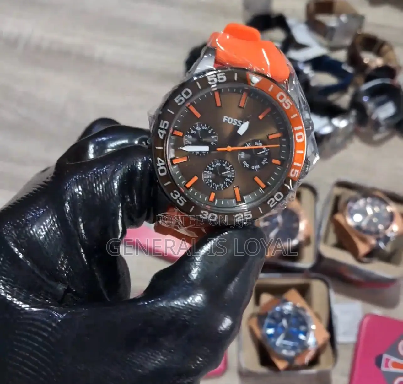 Fossil Bannon Multifunction Orange Silicone