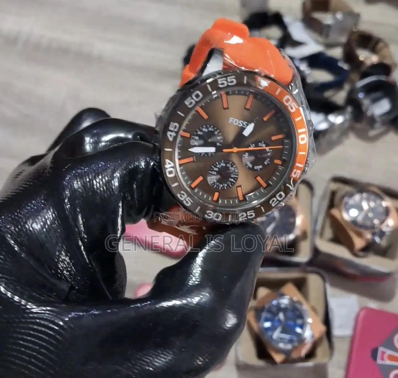 Fossil Bannon Multifunction Orange Silicone
