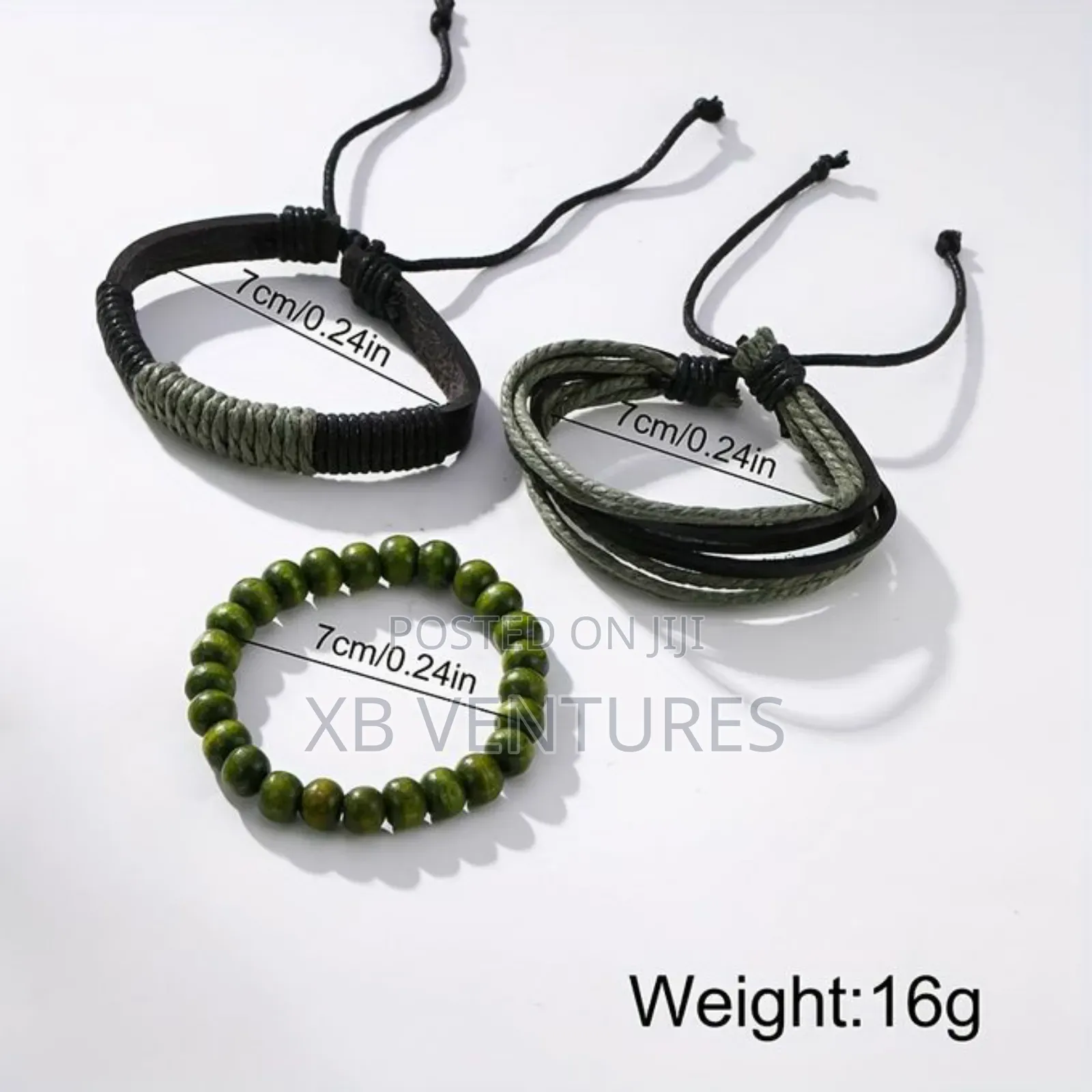 1pc Round Calendar Quartz Watch for Men 3pcs Bracelets Set