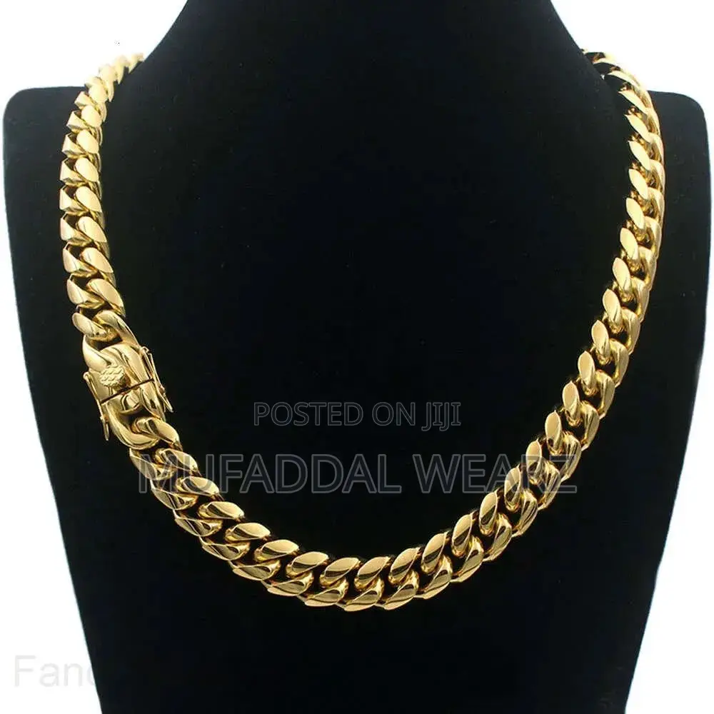 Yellow Heavy Solid Cuban Link Chain Bracelet