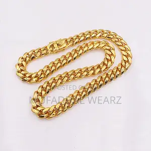 Yellow Heavy Solid Cuban Link Chain Bracelet