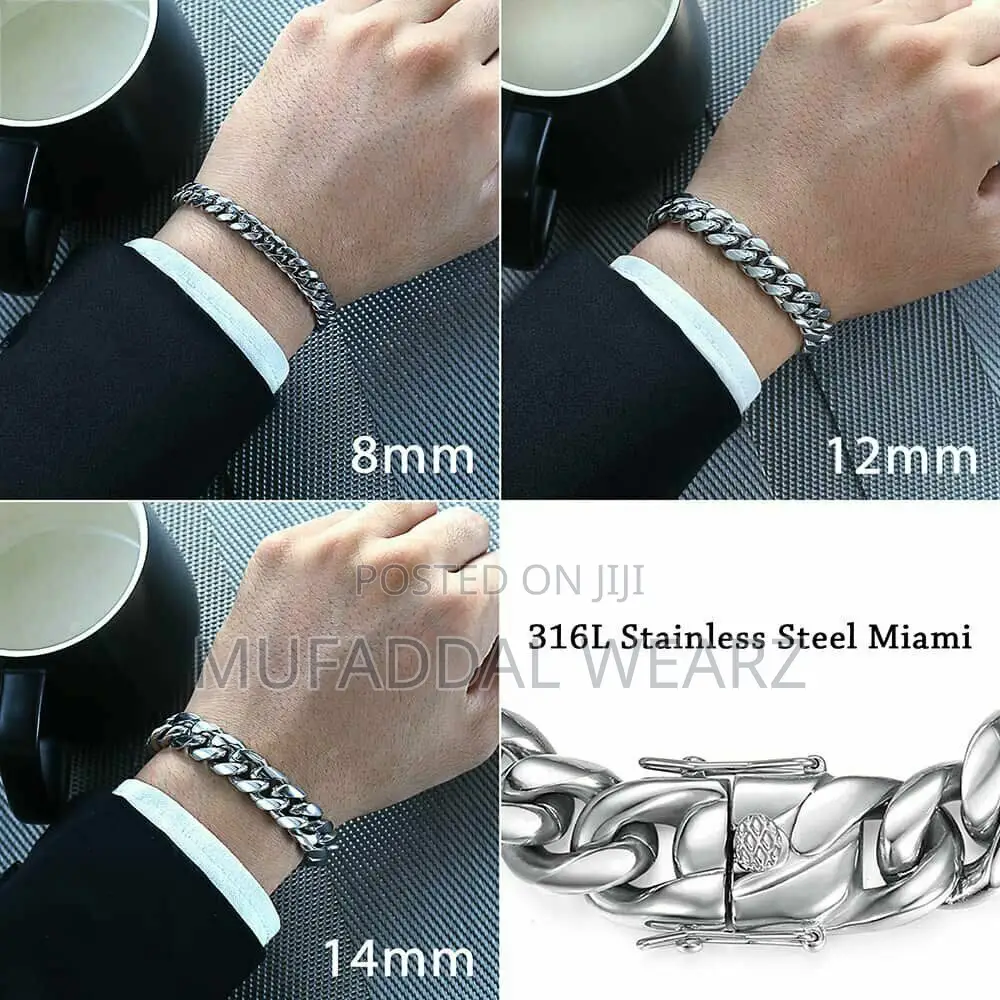 Yellow Heavy Solid Cuban Link Chain Bracelet