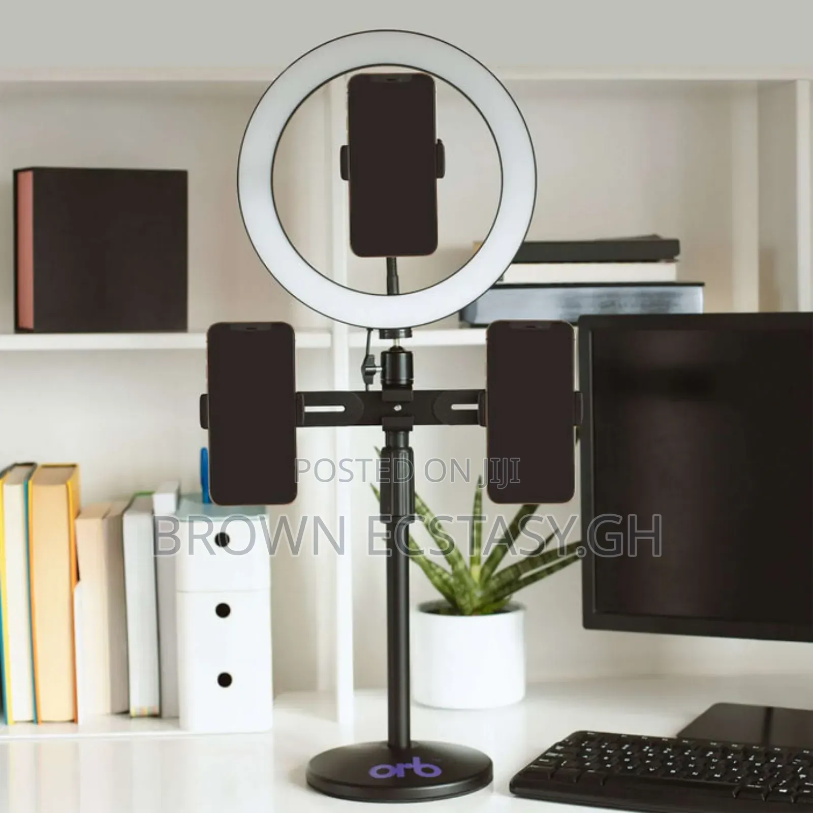 Desktop Tripod Ring Light and Double Phone Holders