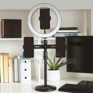 Desktop Tripod Ring Light and Double Phone Holders