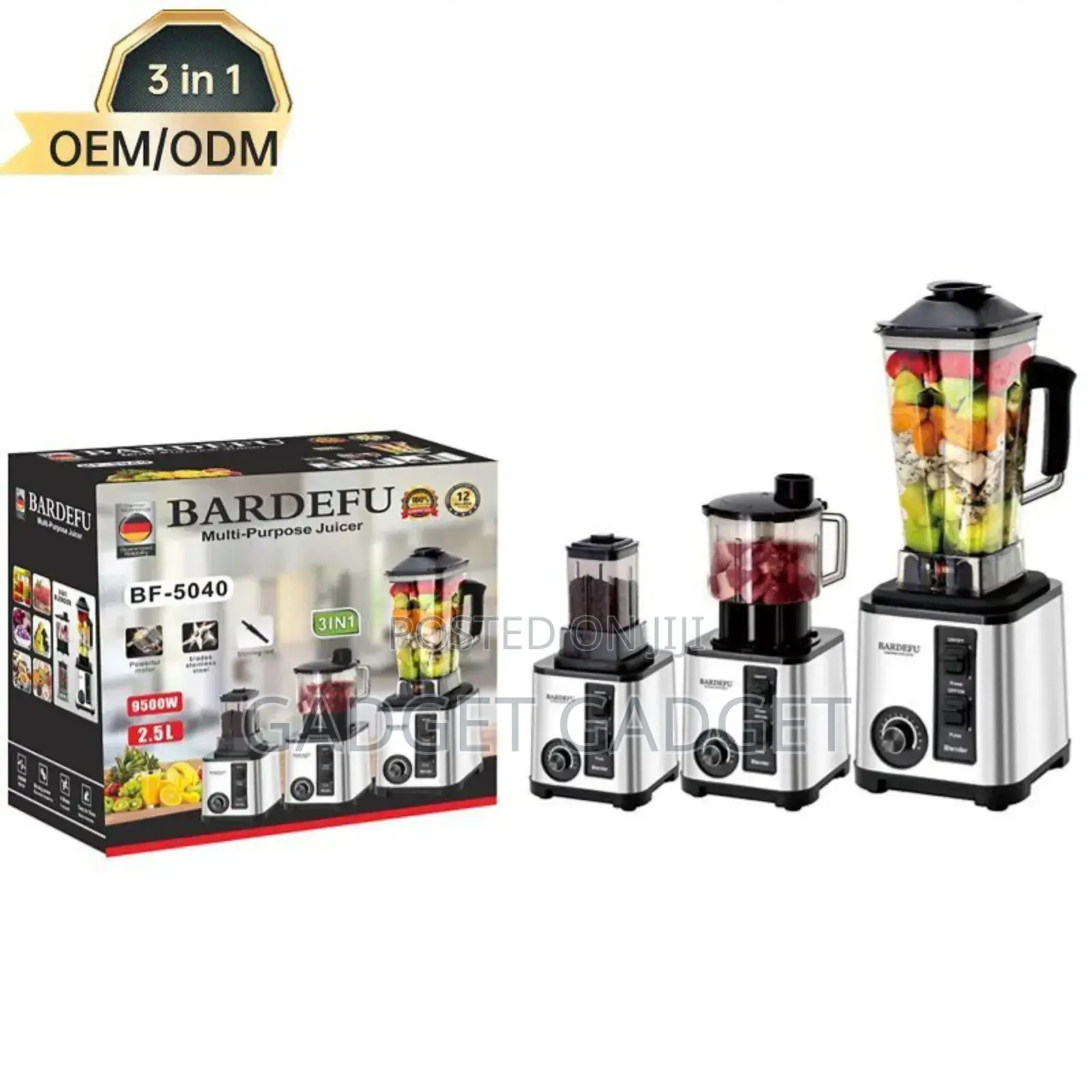 Bardefu 3-in-1 Multi-Purpose Juicer, Model Bf-5040 3