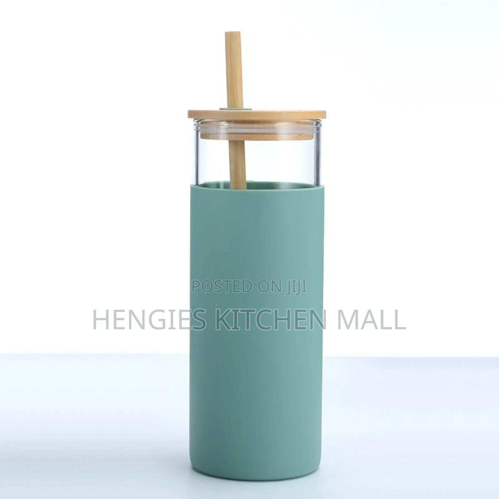 Glass Cup With Straw 400ml