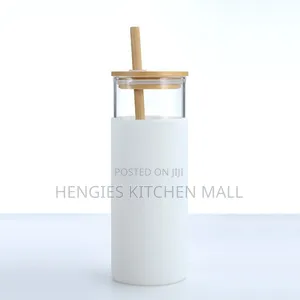 Glass Cup With Straw 400ml