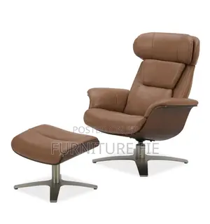 Janer Leather Swivel Chair Ottoman Set, Created for Macy’S