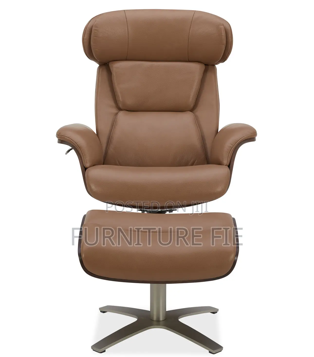 Janer Leather Swivel Chair Ottoman Set, Created for Macy’S