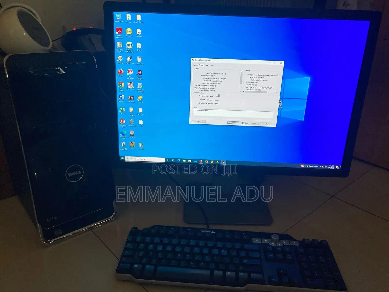 Desktop Computer Dell XPS 16GB Intel Core i7 SSD 1T