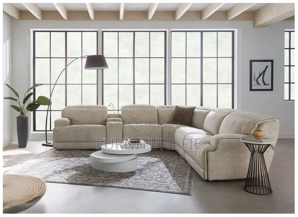 Sebaston 6pcs Fabric Living Room Sectional With Recliners