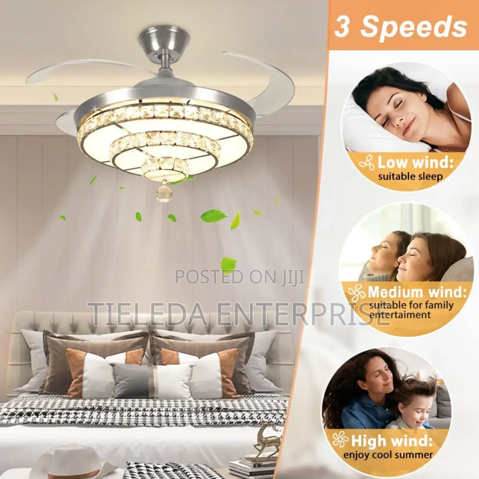 Ambience C Chandelier Fan Light Remote Control
