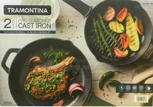 Tramontina Cast Iron Grill and Skillet Pan 2 Piece