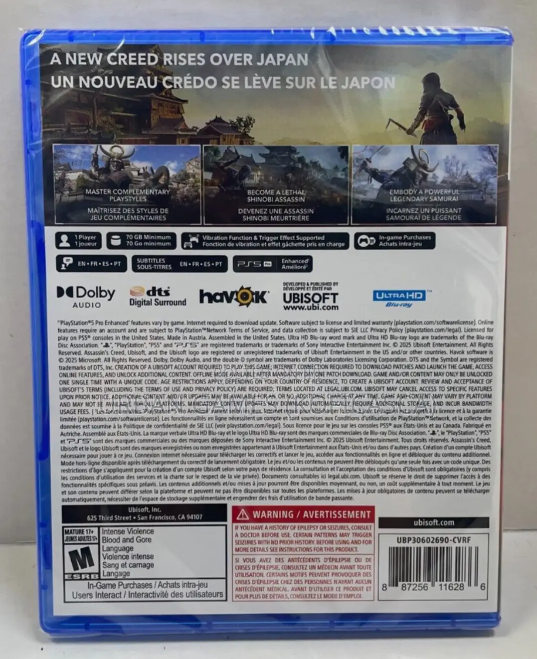 Assasins Creed Shadows Sealed Ps5