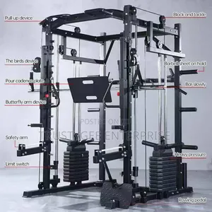 Smith Machine With 100kg Weight Plates and Commercial Bench