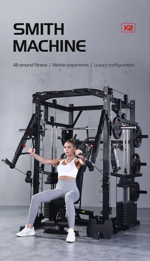 Smith Machine With 100kg Weight Plates and Commercial Bench