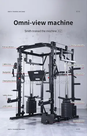 Smith Machine With 100kg Weight Plates and Commercial Bench