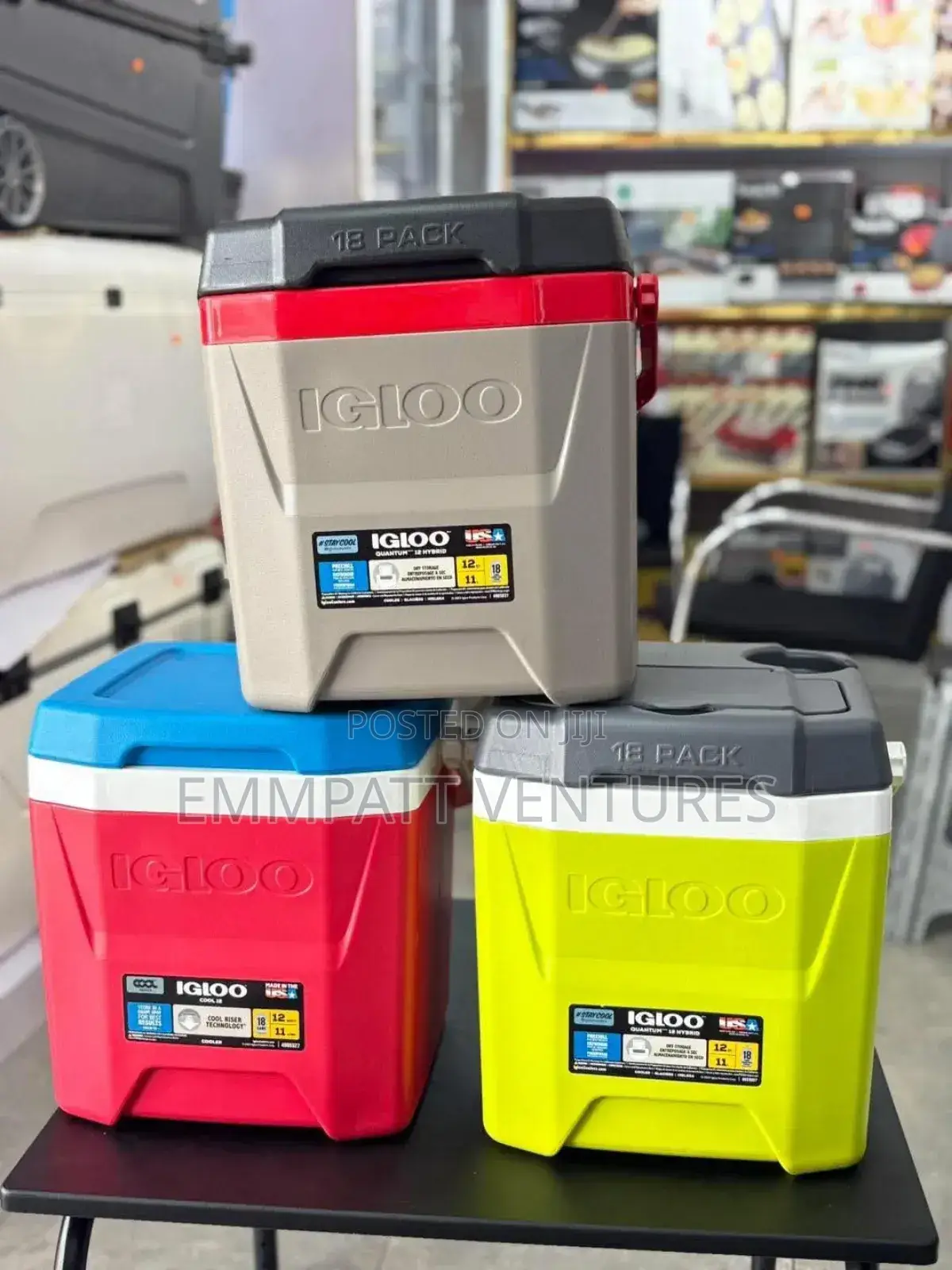 Igloo Ice Chest Ash and Black Colour