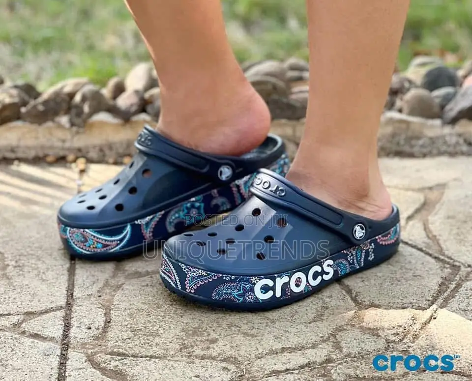 Navy Bandana Print Crocs