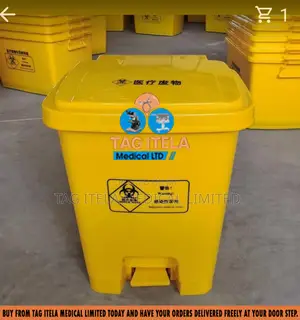 Medical Pedal Dustbin (Yellow Plastic)