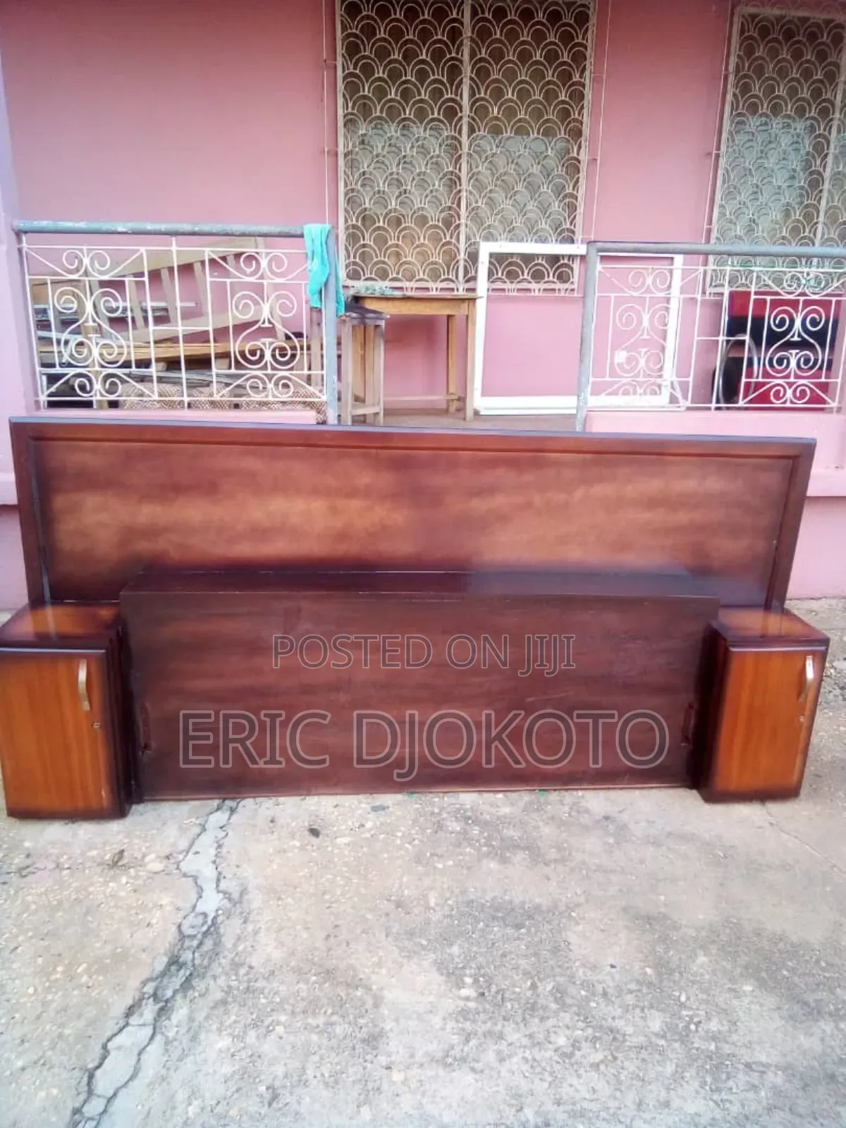 Attached Two Sides Cabinets Bed Frame