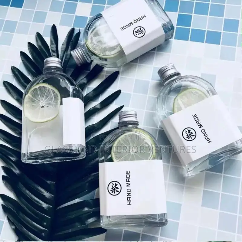 Juice Glass Bottles, Jars and Tin 500ml, 350ml 250ml