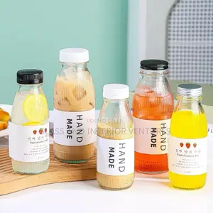 Juice Glass Bottles, Jars and Tin 500ml, 350ml 250ml