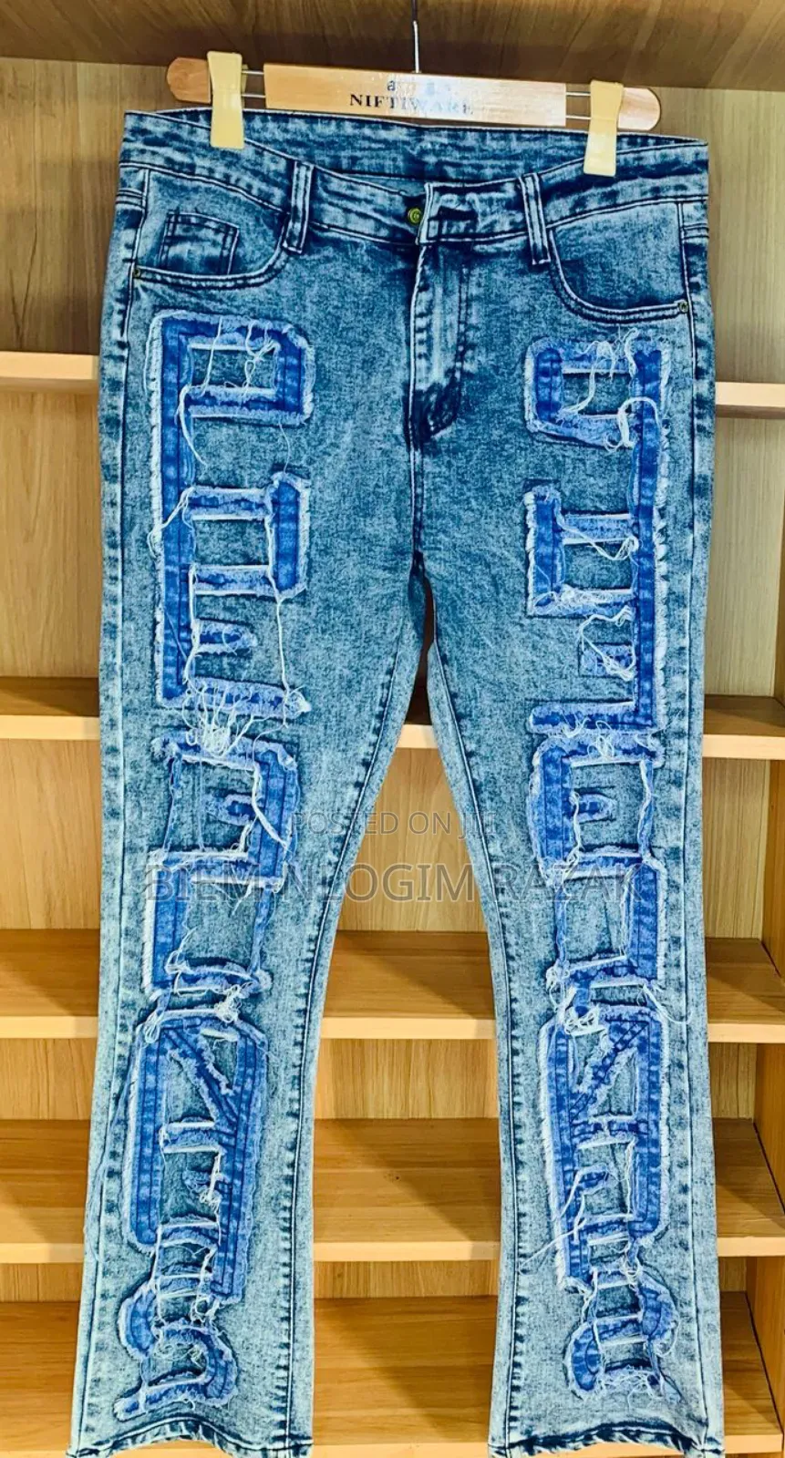 High Quality Chrome Heart Black Baggy Jeans Available in Sto