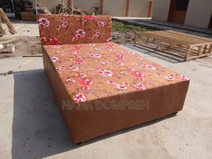 Flowered Brown Bed