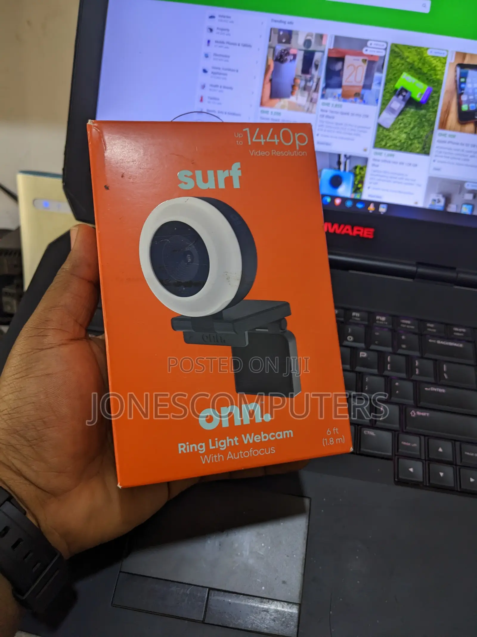 Onn. Webcam With Ring Light