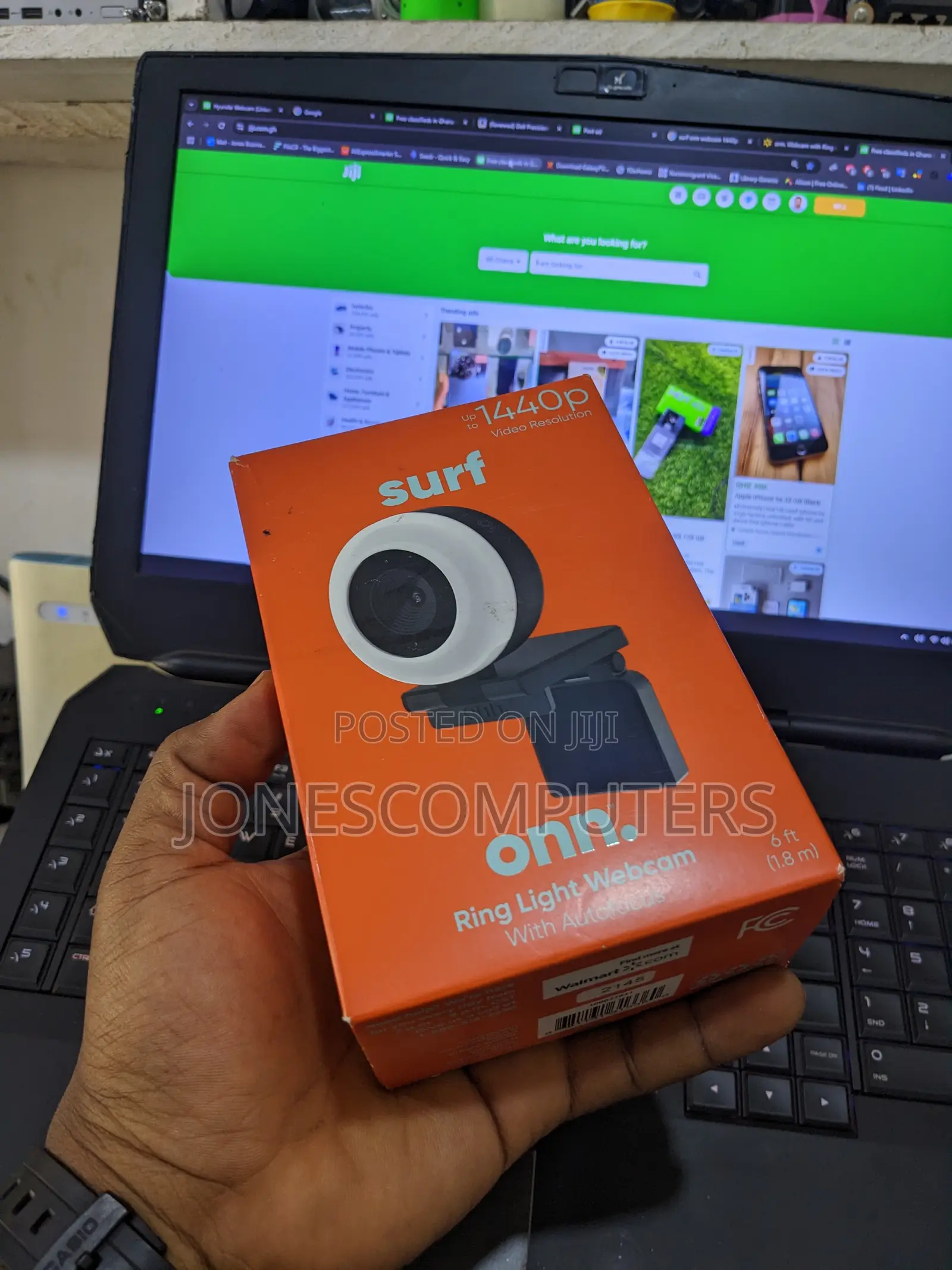 Onn. Webcam With Ring Light