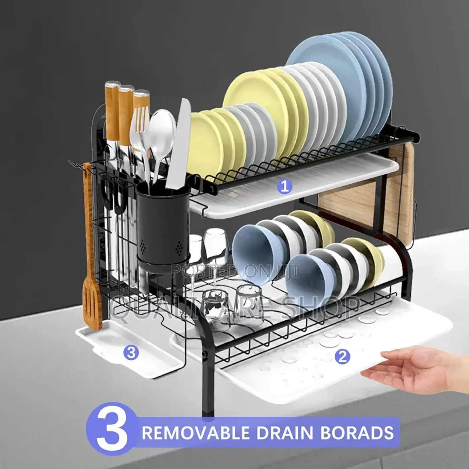 2 Tier Detachable Dish Rack,