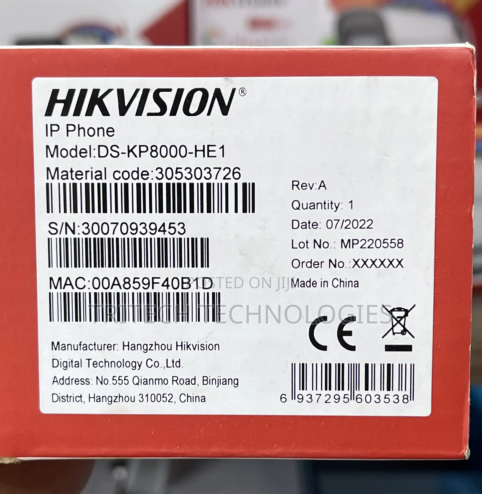 Hikvision Sip Telephone With Led Screen Ds-Kp800-He1