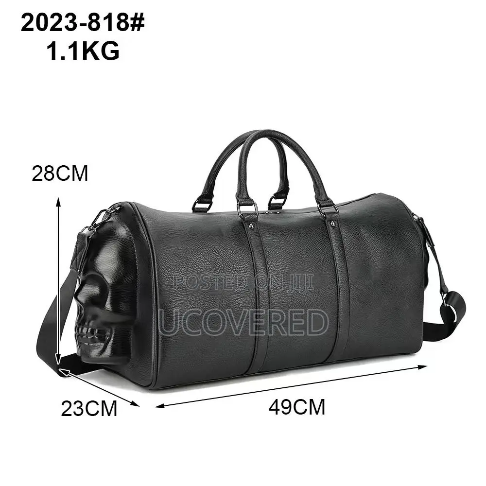 Skull Real Leather Duffel Bag